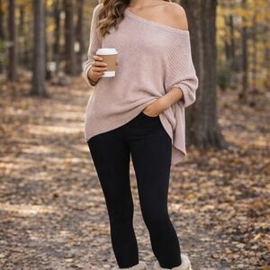 Express Blush Pink Off-the-Shoulder Sweater